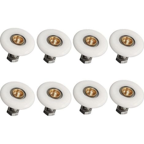 Set mit 8 Duschkabinentürrollen (19 mm) – Hochwertiges Nylon und Edelstahl – Ersatz für Schiebetüren (1/5)