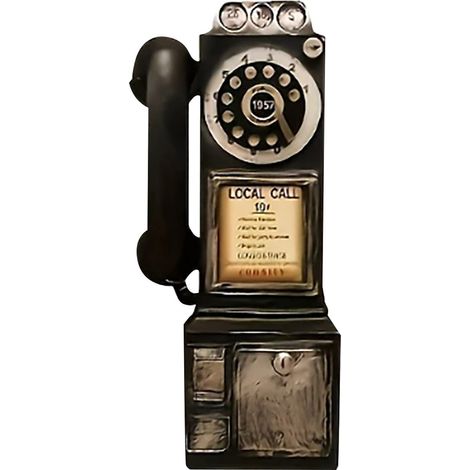 Telephone - Resine - Decoration Murale - Modèle Rétro à Cadran Rotatif - Pour Salon Chambre Bureau - 1 Pièce (1/5)