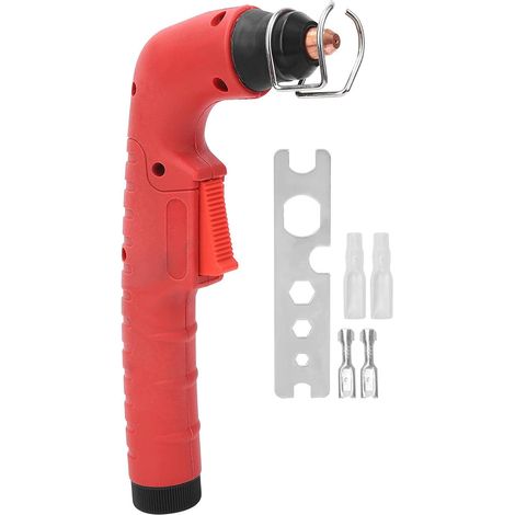 Plasma Cutter Tête de torche Rouge Handle de caoutchouc en métal rouge pour Trafimet Ergocut S45 Machine de coupe (1/5)