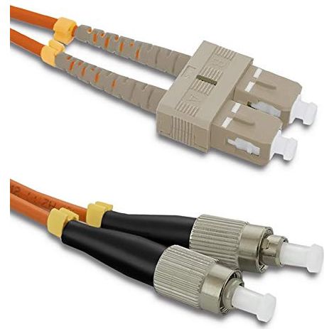 Cordon de brassage fibre optique Qoltec SC/UPC - FC/UPC Multimode 50/125 OM2 Duplex 1 m