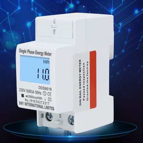 Elektronischer Energiezähler, multifunktional, einphasig, digitale Anzeige, Haushaltsgeräte (1/5)