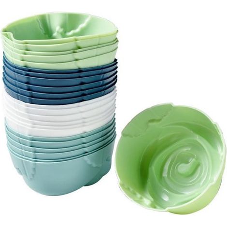 Stampi per crostate 6,5 x 6,5 x 2,5 cm, set da 24 pezzi, stampi per crostate in silicone, stampi da forno per muffin, torte, pasticcini e budini, stampi per muffin riutilizzabili per (1/5)