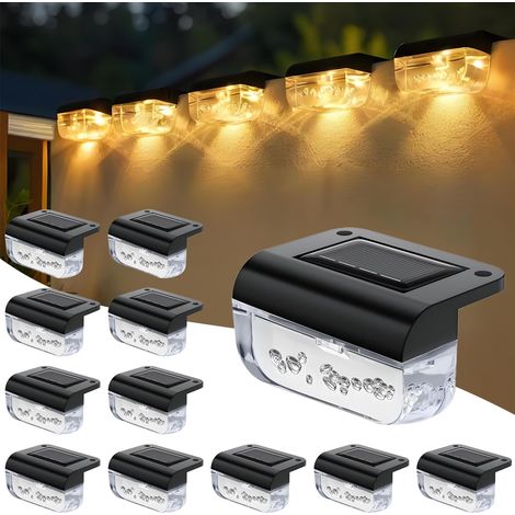 Lampe Solaire pour Jardin Extérieur, 4 Pièces IP65 Imperméable à L'eau LED Lampe Solaire,2 Modes,Applique Extérieure Clôture Lumière pour Clôture,pour Jardin,Cour (1/5)