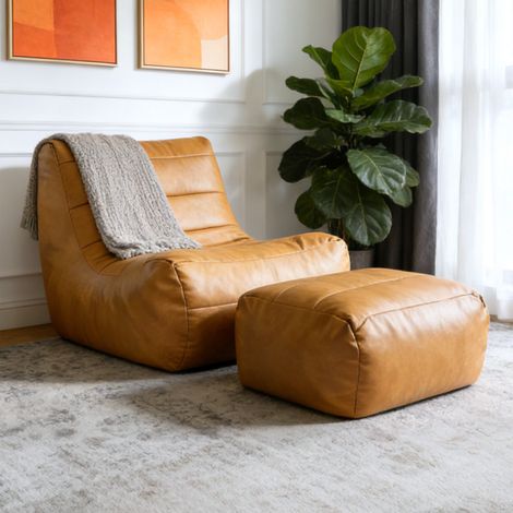 Fauteuil relax avec repose-pieds 93x80x75 cm brun, ergonomique, revêtement flanelle MEUBLIV (1/5)