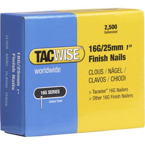 16 Gauge Straight Finish Nails 25Mm Pack 2500 (1/5)