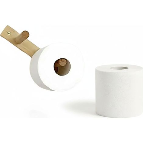 Porte-rouleau de papier toilette en bois, salle bain, 25 cm long, (1/5)