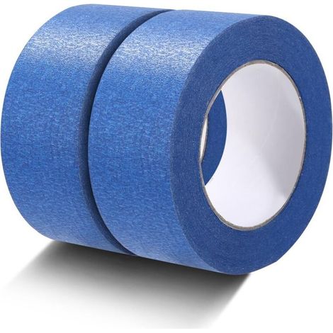 Ruban de Masquage 50mm x 50m - 2 Rouleaux Bleu Pour Peinture, Résistant Aux UV, Pour Intérieur et Extérieur Sur Plusieurs Surfaces de Décoration (1/5)