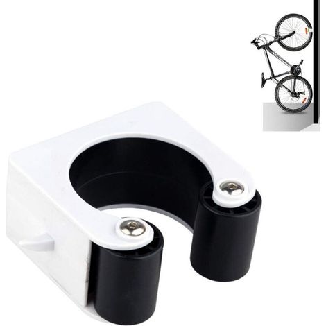 Support mural pour vélo, porte-vélos, support mural peu encombrant, système de rangement pour porte-vélos, intérieur et extérieur, pour vélos de course et VTT (VTT, Blanc 1pcs)
