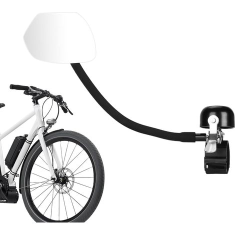 1 accessoire de vélo 2 en 1 monté à gauche avec rétroviseur et sonnette de vélo en cuivre brillant, tige flexible et pliable, miroir en verre convexe réglable à 360° pour vélo de ville, vélo électriqu (1/5)