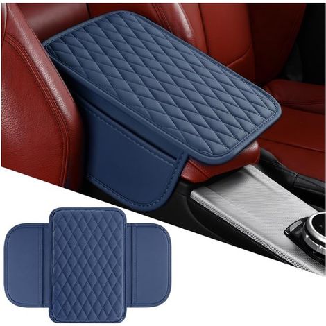 Armlehnenbezüge für Autos, Armlehnenbezüge aus Mikrofaserleder mit 2 Staufächern, passend für die meisten Automodelle, Interieur Zubehörset (burg (1/5)