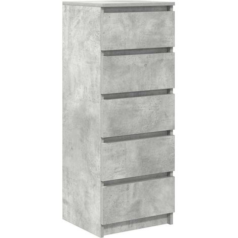 Buffet,Bahut,Meuble de Rangement avec tiroirs gris béton 37,5x35x99 cm bois d'ingénierie CFW55257 (1/5)