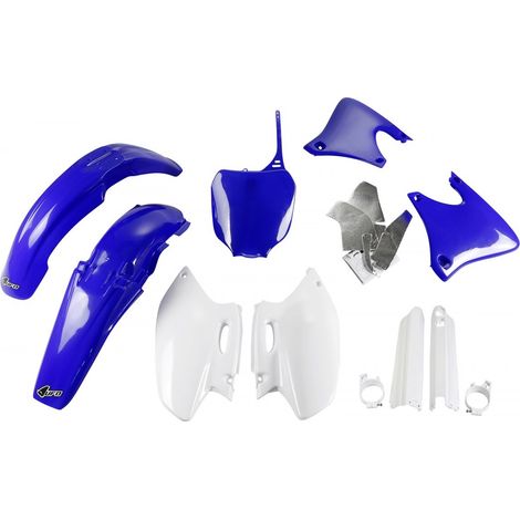 JUEGO DE PLÁSTICOS UFO (KIT COMPLETO) CON CUBIERTAS DE TELESCOPIO (AMORTIGUADOR) YAMAHA YZF 426 '00-'02 COLOR OEM (AZUL/BLANCO) (YA289E999)