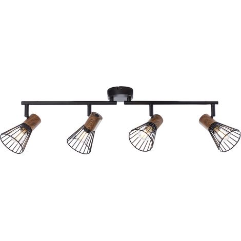 BRILLIANT lampe Manama spotlight 4 ampoules bois foncé / noir mat 4x D45, E14, 18W, adapté aux lampes à suspension (non inclus) Échelle A ++ à E Têtes pivotantes / bras pivotants (1/5)