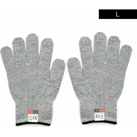 Une paire de gants résistant aux coupures grade 5, des gants de jardinage, des gants de travail, des gants de protection L 23cm 58g (bord noir) (1/5)