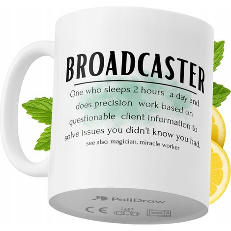Mug humoristique pour présentateur/animatrice, avec un texte amusant et un design graphique original. Idéal pour les anniversaires, les fêtes et les occasions spéciales. Mug premium pour la maison, le (1/5)