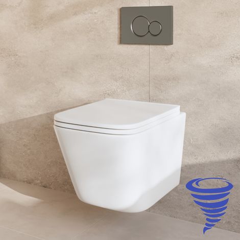LOMAZOO Pack WC suspendu avec réservoir encastré carré blanc - (1/5)