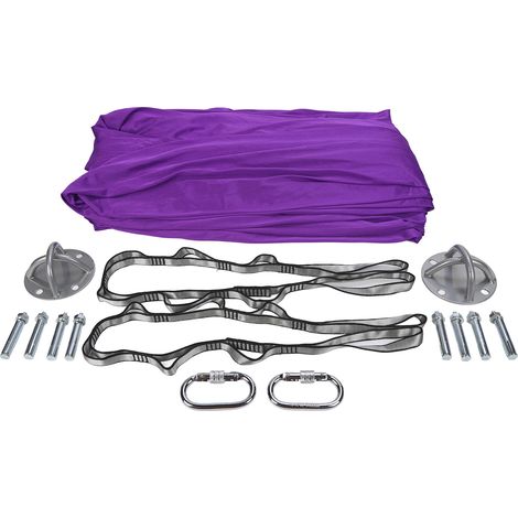 Swing de yoga en polyamide violet, flexible et multifonction, soulage les douleurs dorsales, améliore la souplesse, fitness et relaxation (1/5)