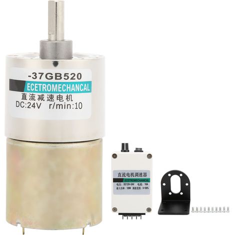 Moteur à courant continu avec support régulateur basse vitesse 24V sens horaire/antihoraire pour micro-machines 10 tr/min (1/5)