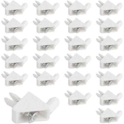 Supports d’angle renforcés en nylon plastique, équerres de fixation pour meubles, étagères et armoires de cuisine(24 pièces)
