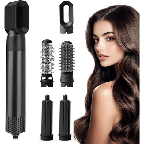Brosse Soufflante & Seche Cheveux, Multifonction, Brosse Chauffante, Hair Styler avec 5 Accessoires, Brosse Cheveux, Brosse (1/5)