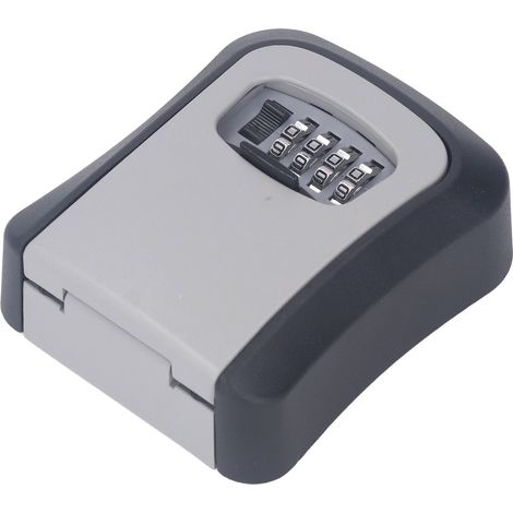 Schlüsselschrank aus gebogener Aluminiumlegierung, groß, grau, zur Wandmontage, 4-stelliges Zahlenschloss, Aufbewahrungsbox (1/5)