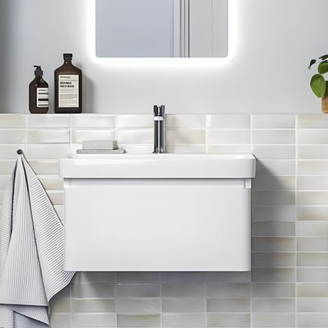 Signature Celeste Wall Hung 1-Drawer Vanity Unit with Basin 500mm Wide - Matt White