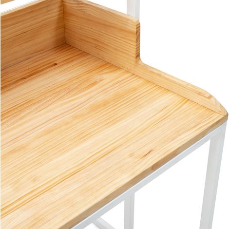 Mesa de Estudio Swindon 120x60x110cm Blanca en madera maciza de pino acabado natural estilo nórdico industrial Box Furniture (1/5)