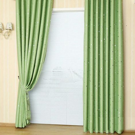 Rustic Star Embellishment Blackout Rideau Perforé Coulissant Adapté à La Fenêtre Du Salon Porte Patio, 1 Panneau, 100Cm130Cm, Vert - 100Cm130Cm, Vert (1/5)