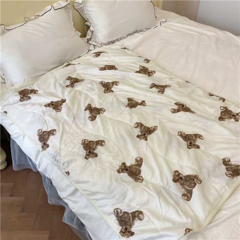 Leichte Teddybärdecke für klimatisierte Räume, Sommer, Studentenwohnheime, Nickerchen, als Überwurf (150 x 200 cm) (1/5)