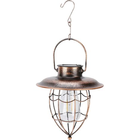Lanterne solaire suspendue pour extérieur Lanterne métallique vintage étanche à énergie solaire pour allée, jardin, terrasse et porche (1/5)