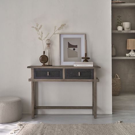 Console en bois recyclé massif 110 cm (1/5)