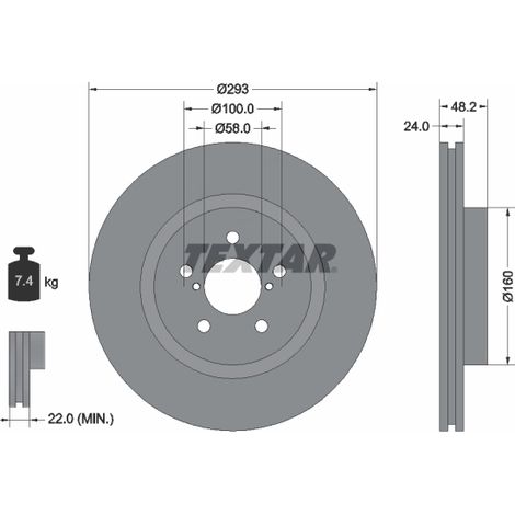 Lot de 2 Disques de frein Textar 92327603 SUBARU 26300FL010
