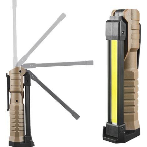 Lumière de travail magnétique LED rechargeable, Lumières de travails pour la mécanique avec stand, Lampe poche magnétique pliable Lumière travail automobile, crochet, tourner à 180°, urgence.