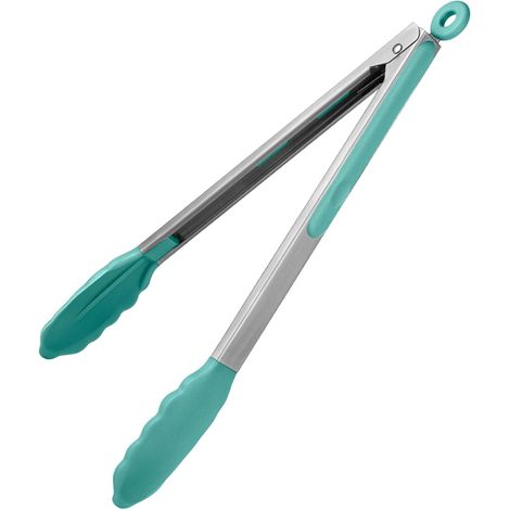 1 Pince de cuisine 30 cm Acier inoxydable Silicone 315 °C Embouts antiadhésifs Verrouillage ergonomique Cuisson