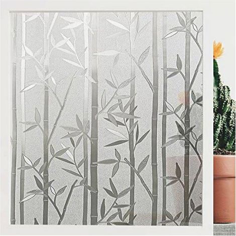Film De Confidentialité - Film Électrostatique Pour Vitrage Sans Colle - Occultant Effet Givré Fleurs Papillons - 45 X 200 Cm (1/4)