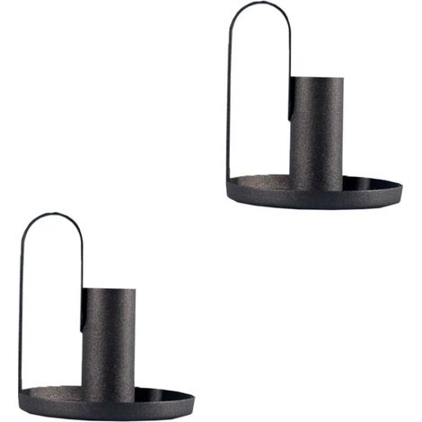 2-Piece Metal Candle Holder Set, Candlesticks, Desk Decor, Halloween Decor, Tapered Candles, Wall Decoration, Small Iron Candlestick, Decorative Candelabra (1/5)
