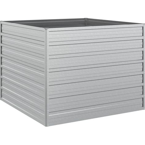 Garten-Hochbeet 100x100x77 cm Verzinkter Stahl Silber vidaXL