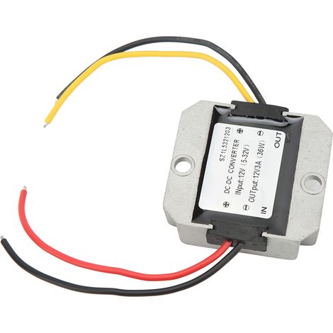 Régulateur de tension étanche 12V 3A, convertisseur DC-DC 5-32V vers 12V, boîtier aluminium avec câbles sortis des deux côtés, module stabilisateur pour camping-car et LED, modèle SZ1L5321203