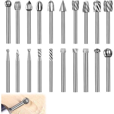 VVGoods，Juego de herramientas para tallar y taladrar madera para aficionados al bricolaje，20 brocas para fresadora de madera (1/5)