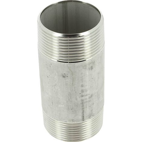 Sferaco – Raccord inox mâle 1'1/2 – Longueur 100 mm – Filetage conique BSP – Résistance à la corrosion – Pression PN20