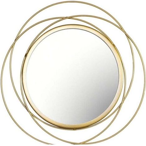 Miroir rond pour la décoration murale de la maison, du salon et miroir doré pour la décoration C (1/4)