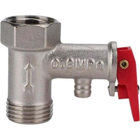 Relief Valve - Male x Female BSP Brass Electric Water Heater Safety Pressure Relief Valve (1/2" 0.8 MPa) (1/5)