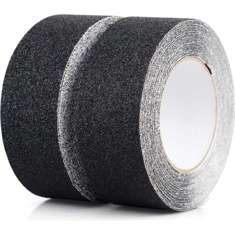 Pack de cintas antideslizantes, Tiras antideslizantes con cinta adhesiva antideslizante para escaleras, Cinta antideslizante resistente, Autoadhesiva, (5cm x 10m, Negra) (1/5)