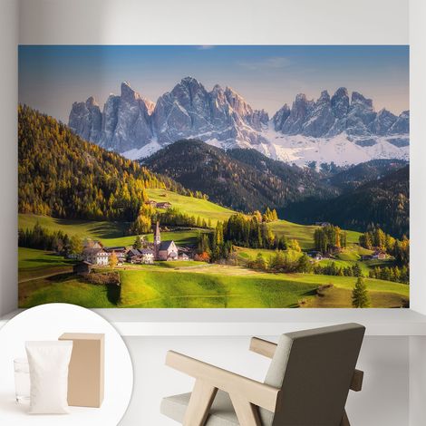 Tapete Vliestapete mit Kleber Wandtapete modern - Tapete mit Motiv - Tapete Schlafzimmer Berglandschaft 104x70 cm (1/5)
