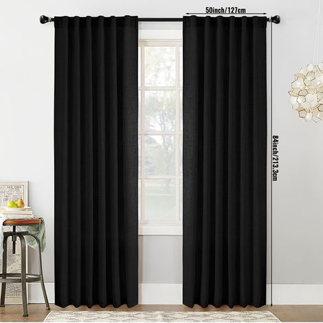 Rideau occultant pour salon, rideau isolant thermique, rideau à œillets uni, convient pour chambre et salon, 127 x 214 cm (50 x 84 po)