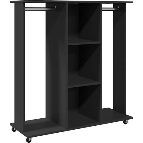 Maison Exclusive - Armadio con Ruote Nero 102x38x110 cm in Legno Multistrato