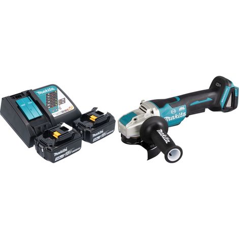 Smerigliatrice angolare a batteria Makita DGA 520 RFX1 18 V 125 mm X-LOCK Brushless + 2x batteria ricaricabile 3,0 Ah + caricabatterie