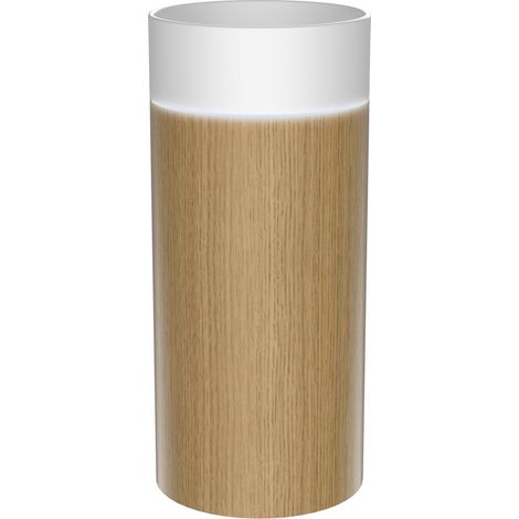 OASIS Lavabo sur pied en céramique ø 40x89cm, blanc/chêne Alabama (1/5)