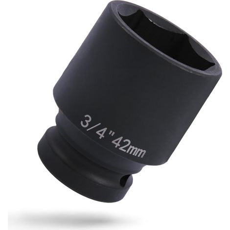 Douille 3/4" 42 mm, 6 pans en acier Cr-V, douille pour visseuse à percussion (1/5)