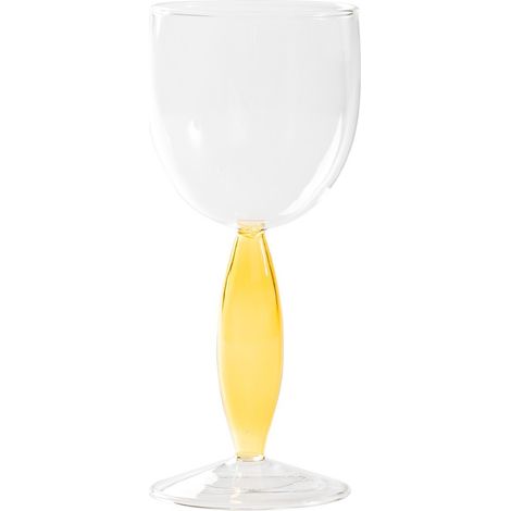 Dorici Lot De 4 Verres À Vin Blanc En Verre Borosilicaté Soufflé À La Main Avec Tige Creuse Couleur Jaune Or Et Esthétique Raffinée Et Élégante (1/3)